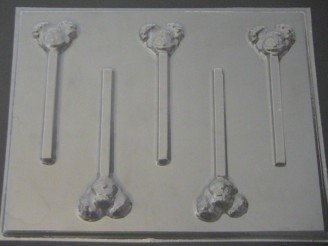 389sp Pink Cousin Face Chocolate or Hard Candy Lollipop Mold